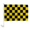 12x18 Black Yellow Checkered Checker Racing Car Window Vehicle 12"x18" Flag view 1