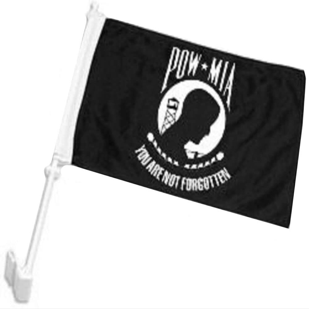 12x15.5 POWMIA POW MIA Double Sided Nylon Car Window Vehicle 12"x15.5" Flag