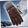 BESPORTBLE Men's Winter Leather Mittens with Thick Fleece Lining Windproof and Gloves for Driving Cycling and Camping Coffee Color view 2