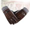 BESPORTBLE Men's Winter Leather Mittens with Thick Fleece Lining Windproof and Gloves for Driving Cycling and Camping Coffee Color view 3