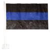 12x18 Police Thin Blue Line Rough Tex Knit Double Sided 12"x18" Car Vehicle Flag view 2