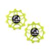 JRC Components 11T Ceramic Pulley Wheels | Compatible with 12 Speed Shimano 105 R7150 & Ultegra R8150 | Hybrid Ceramic Derailleur Pulley Wheel -Acid Green view 1