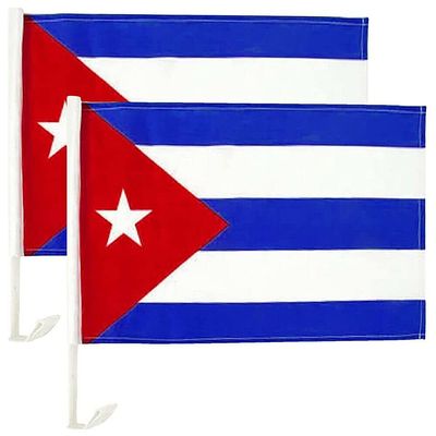 2pcs 12x18 Cuba Cuban Country Car Window Vehicle 12"x18" Premium Quality Flag