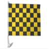 12X18 BLACK AND GOLD CHECKERED Car FLAG Window Vehicle 12"x18" Flag view 1