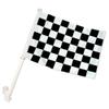Black & White Checkered Double Sided Car Flag Checkered Car Window Flag view 1