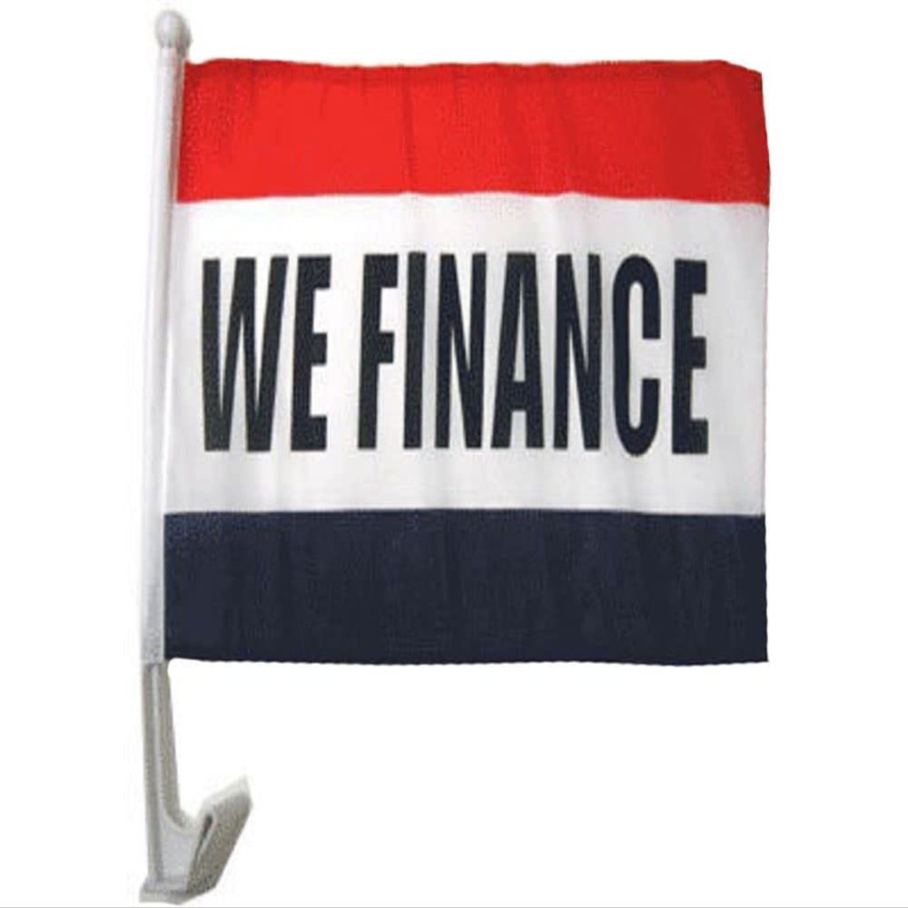 12x18 We Finance Red White Blue Car Window Vehicle 12"x18" Premium Quality Flag