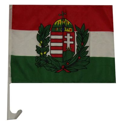 12x18 Hungary With Crest Country Car Window Vehicle 12"x18" Flag
