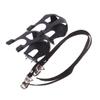 BESPORTBLE 2pcs Adjustable Bike Toe Clips with Fixed Straps - Plastic Pedal Safety Clips for Mountain and Road Cycling Black