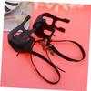 BESPORTBLE 2pcs Adjustable Bike Toe Clips with Fixed Straps - Plastic Pedal Safety Clips for Mountain and Road Cycling Black view 2