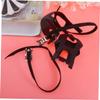 BESPORTBLE 2pcs Adjustable Bike Toe Clips with Fixed Straps - Plastic Pedal Safety Clips for Mountain and Road Cycling Black view 3