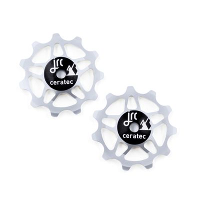 JRC Components 11T Ceramic Pulley Wheels | Compatible with 12 Speed Shimano 105 R7150 & Ultegra R8150 | Hybrid Ceramic Derailleur Pulley Wheel -Silver