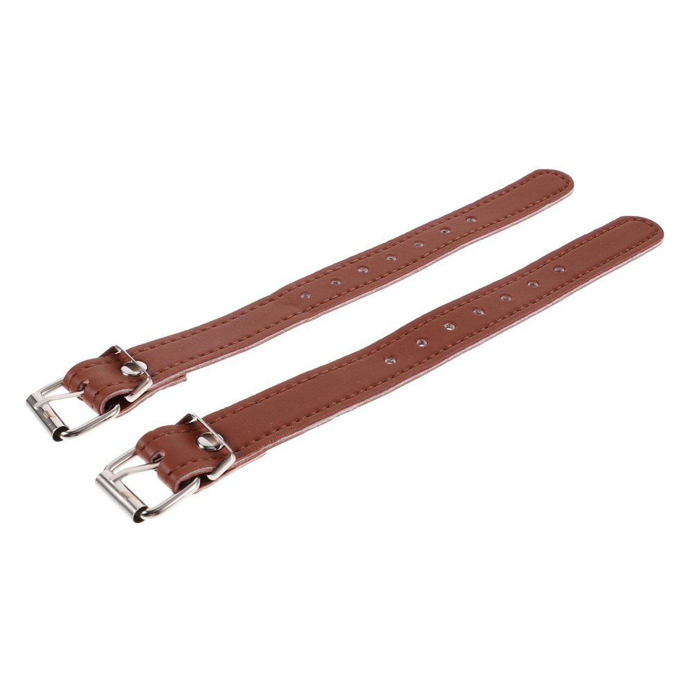1 Pair Bike Basket Straps Leather Basket Wheelies for Adults Adult Wicker Bike Basket Straps Brown s Bicycle Safety Assist Bicycles Fittings