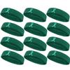 COUVER Sweatbands Sports Headband Moisture Wicking Athletic Cotton Terry Cloth Sweatband for Tennis, Basketball, Running, Gym, Working Out for Men & Women Multi-Packs - Teal w/Ribbon, 12 Pieces view 1