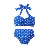 Baby Girl Bikini Kids Toddler Polka Dot Swimsuits Swimwear Beach Bathing Suit Bikinis Set Girls (Blue, 0-6 Months) view 1