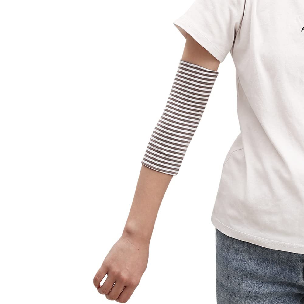 Jinbiyike Elbow Arm Warm Sleeve Men and Women Cover Scar Tattoo Sleeve Running Fitness Elastic Hand Shaping Arm Sleeve (Stripa-A6)