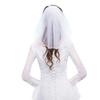 Clataly Crystal Wedding Bridal Veils Short 1 Tier Soft Mesh Veil with Metal Comb Bachelorette Party Bride To Be Gift (White) view 1
