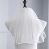 Clataly Crystal Wedding Bridal Veils Short 1 Tier Soft Mesh Veil with Metal Comb Bachelorette Party Bride To Be Gift (White) view 2