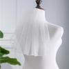 Clataly Crystal Wedding Bridal Veils Short 1 Tier Soft Mesh Veil with Metal Comb Bachelorette Party Bride To Be Gift (White) view 4