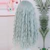 ANDRIA Mint Green Curly Lace Front Wig Glueless Loose Curly Wave Colorful Wigs for Women Long Wavy Synthetic Middle Part Light Green Heat Resistant Natural Hair 24Inch Cosplay Party view 4