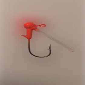 10 Pack 1/32 oz Painted Weedless Crappie Jig Heads Blaze Orange