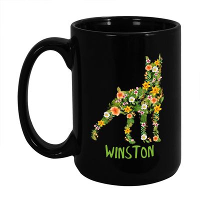 Cane Corso Mug, Personalized Floral Cane Corso Dog Mug, Dog Owner Gift, Cane Corso Gifts, Cane Corso Owner Custom Dog Mug For Dog Mom, Dog Dad, Name Cane Corso Dog Mug, Dog Ceramic Cup 11oz 15oz