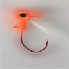 10 Pack 1/16 Weedless Crappie Jig Heads with Eyes #2 Red Chrome Sickle Hooks - Blaze Orange view 1