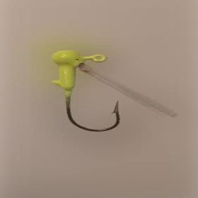 10 Pack 1/32 oz Painted Weedless Crappie Jig Heads Glow Yellow Chartruese