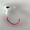 10 Pack 1/16 Weedless Crappie Jig Heads with Eyes #2 Red Chrome Sickle Hooks - White view 1