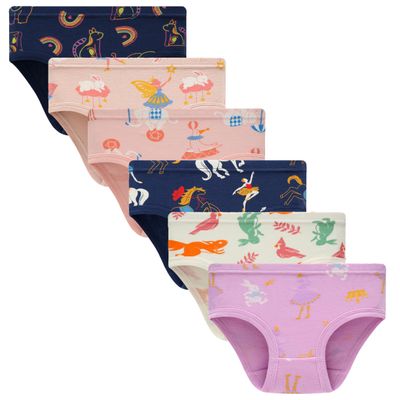 Boboking Girls Soft Cotton Panties Little Girls'Briefs Rabbit Castle Toddler Underwear (Pack of 6) 2T