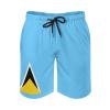 St Lucia Flag Mens Swim Trunks Quick Dry Swim Shorts with Pockets Funny Beach Shorts S view 2