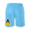 St Lucia Flag Mens Swim Trunks Quick Dry Swim Shorts with Pockets Funny Beach Shorts S view 3