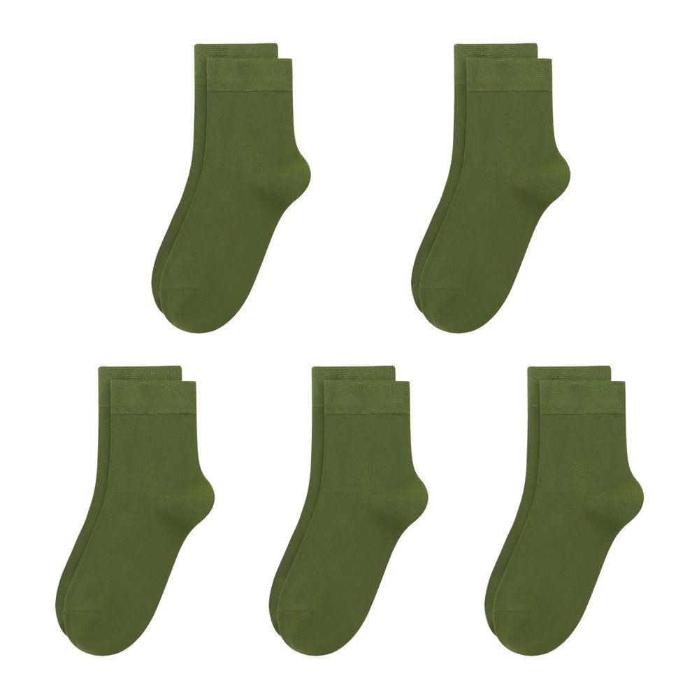 SERISIMPLE Kids Viscose Bamboo School Socks Soft flate Seam Color Anti Odor Thin Breathable Stretch Cuffs Girls Boy 5 Pairs (US, Alpha, Large, Regular, Olive Green)