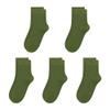 SERISIMPLE Kids Viscose Bamboo School Socks Soft flate Seam Color Anti Odor Thin Breathable Stretch Cuffs Girls Boy 5 Pairs (US, Alpha, Large, Regular, Olive Green) view 1