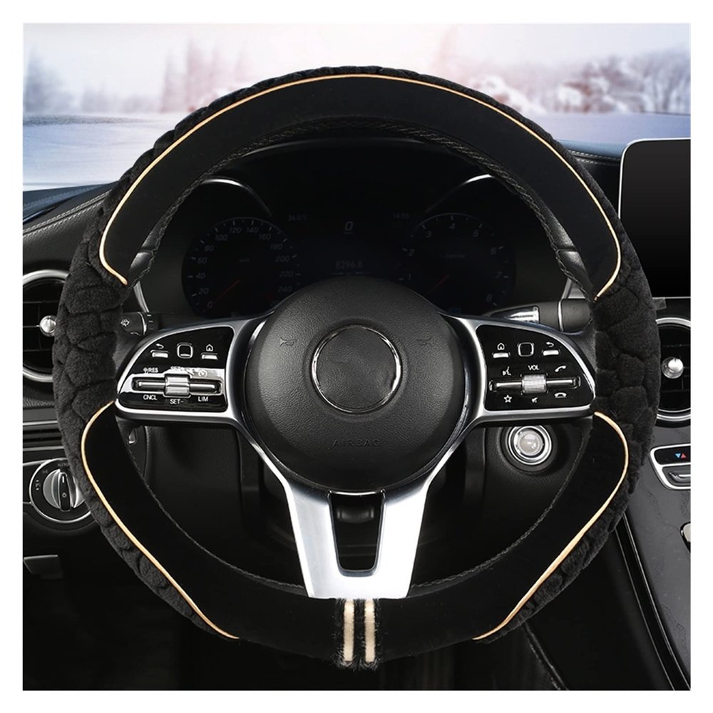FUERU Car Steering Wheel Cover Set Universal Car Steering Wheel Cover Autumn and Winter Plush Elegant and Good with Car Interiors (Color : 4#)