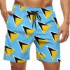 St Lucia Flag Mens Swim Trunks Quick Dry Swim Shorts with Pockets Funny Beach Shorts L view 1