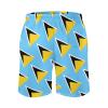 St Lucia Flag Mens Swim Trunks Quick Dry Swim Shorts with Pockets Funny Beach Shorts L view 3