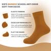 SERISIMPLE Kids Viscose Bamboo School Socks Soft flate Seam Color Anti Odor Thin Breathable Stretch Cuffs Girls Boy 5 Pairs (Medium, Turmeric Yellow) view 3