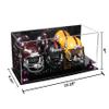 Better Display Cases Acrylic Three Mini - Miniature Football Helmet (not Full Size) Display Case with Mirror Case, Purple Risers and Black Base 19.25" x 8.25" x 8" (V47/A103) view 2