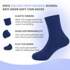SERISIMPLE Kids Viscose Bamboo School Socks Soft flate Seam Color Anti Odor Thin Breathable Stretch Cuffs Girls Boy 5 Pairs (US, Alpha, Large, Regular, Royal Blue) view 3