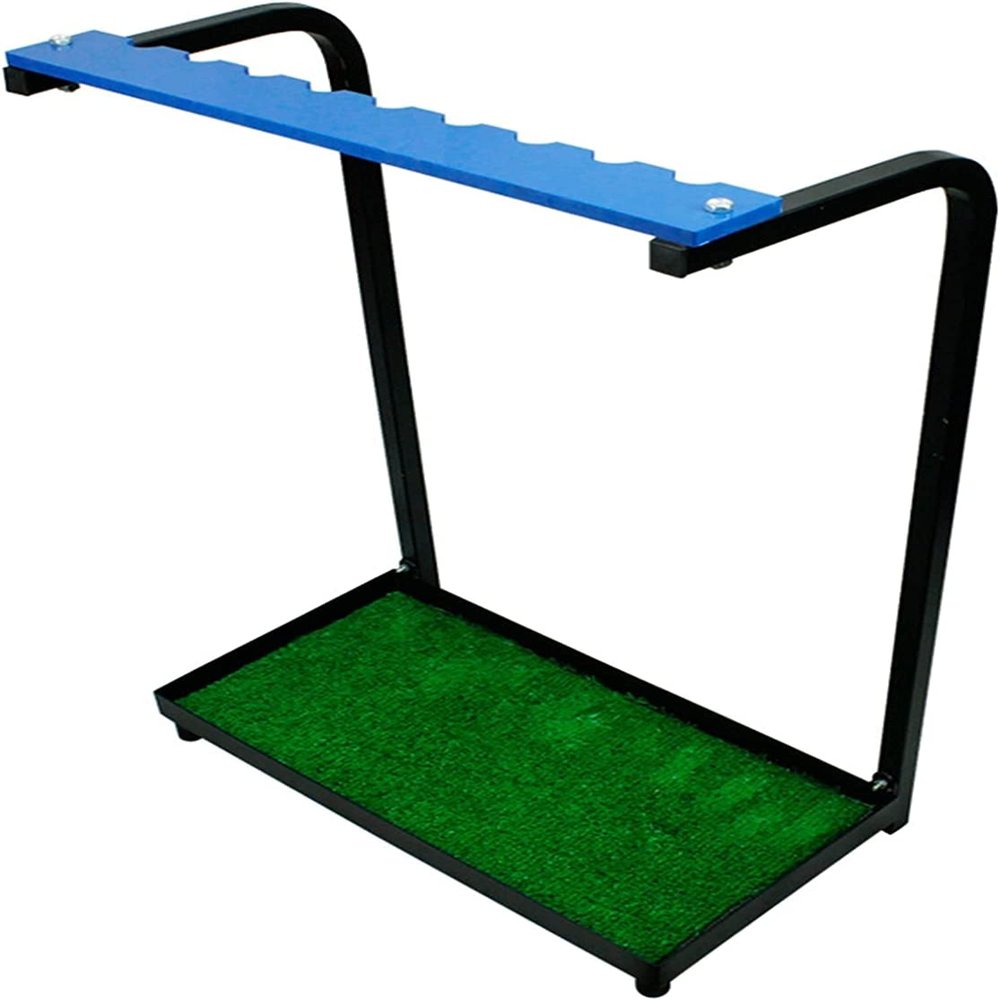 Bsetain Shelf Golf Clubs Organizer Rack, Metal Golf Putter Holder Stand, Golf Club Display Golf Putter Rack 9 Putters for Patio Courtyard Garden