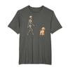 Funny Goldendoodle Skeleton Dog Walking Halloween Dog T-Shirt view 1
