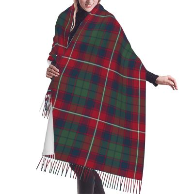 LMNSWDA Clan Robertson Red, Green, and Blue Tartan Women's Fashion Cashmere Feel with Tassel Large scarf warm party shawl Wraps