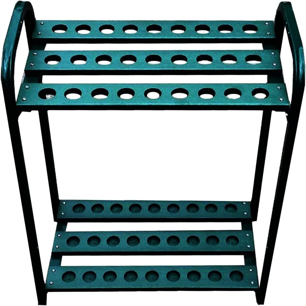 Bsetain Large 27-Hole Golf Club Rack Organizer, Green Metal Freestanding Golf Putter Display Holder Shelf for Golf Simulator Driving Range/Golf Course