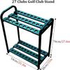 Bsetain Large 27-Hole Golf Club Rack Organizer, Green Metal Freestanding Golf Putter Display Holder Shelf for Golf Simulator Driving Range/Golf Course view 2