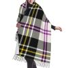 LMNSWDA Clan MacPherson Black, White & Purple Dress Tartan Women's Fashion Cashmere Feel with Tassel Large scarf warm party shawl Wraps view 1