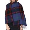LMNSWDA Clan Rutherford Royal Blue Scottish Tartan Women's Fashion Cashmere Feel with Tassel Large scarf warm party shawl Wraps view 4