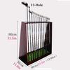 Bsetain Wood Golf Club Display Rack, 13 Putter Shole Organizers Free-Standing Golf Cue Stand, Indoor Outdoor Storage Equipment Holder view 2