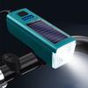 EUPLI Bike Front Lights USB Rechargeable Solar Bicycle Light Waterproof Headlight with Horn High Volume Speaker Mountain Cycling Light,Green view 2