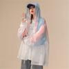 Women Summer Ice Silk Loose Breathable Thin and Hooded Cardigan Coat Pink M(50-55) KG view 2