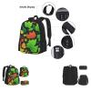 Color Leaf Three-Piece Backpack Set With Pocket Backpack Cross-Body Lunch Bag Pen Bag For Travel Daypack view 3